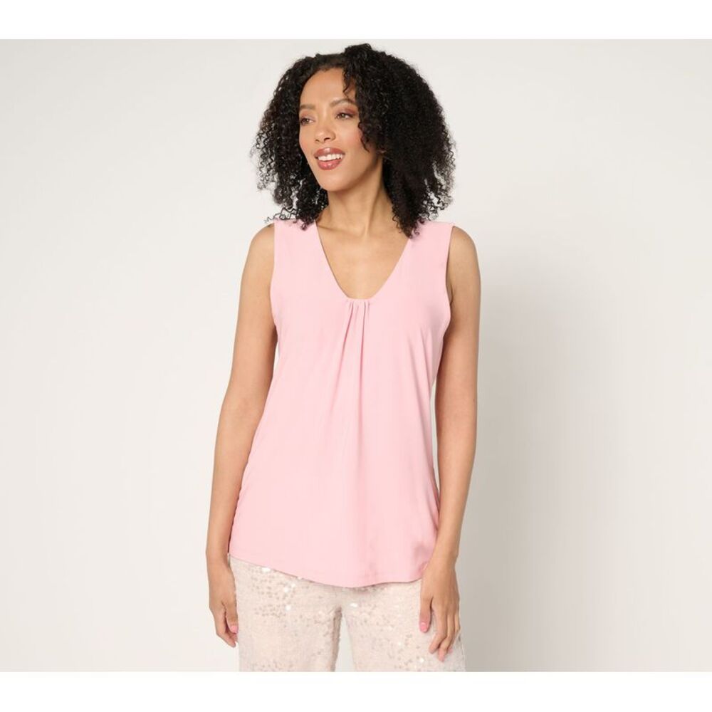 SUNNYLiFE Women's Top Sz L Draped Front Sleeveless Pink A707583